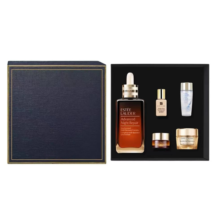 【黑色礼盒】护肤小棕瓶精华眼霜提亮礼盒护肤送来礼物