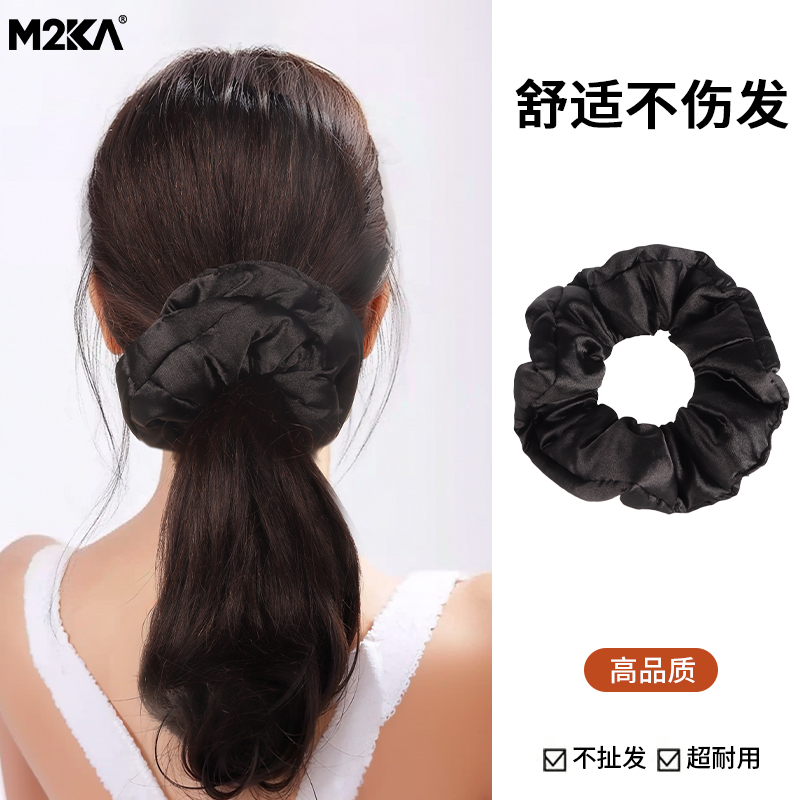 M2KA枕头睡眠大肠发圈女高弹力耐用舒适头绳超大号缎面发绳橡皮筋