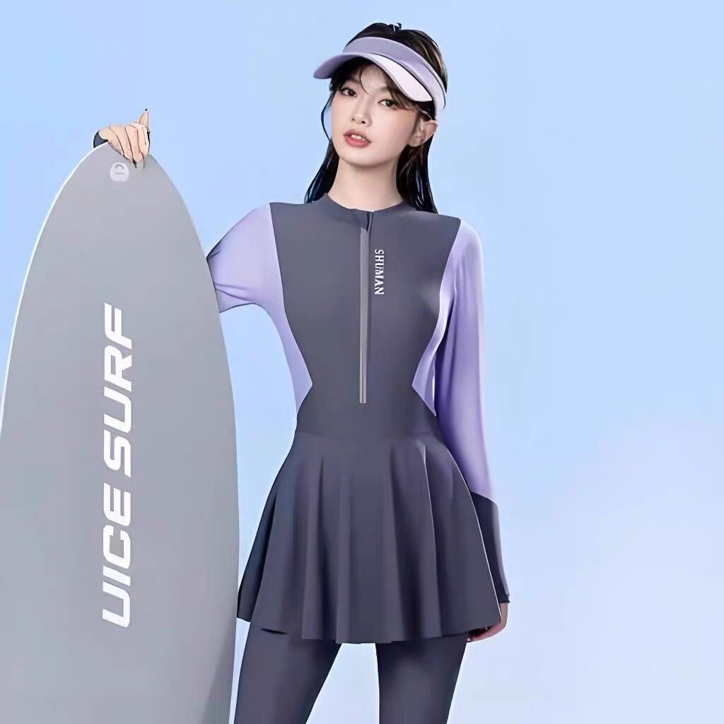 2025新款潜水服水母衣女款连体长袖长裤防晒两件套休闲浮潜泳装女