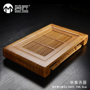 茗匠功夫茶盘设计师款竹制茶具传统手工抽屉式茶台排储水中式茶海