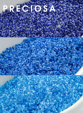 染芯玻璃蓝色系米珠2mm捷克进口宝仕奥莎串珠diy手链项链散珠材料