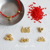 「 」古法沙金配件diy饰品国潮手串挂坠手链搭配小挂件 铜胚镀色