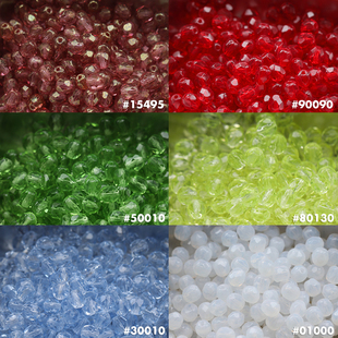 捷克进口玻璃珠6mm切面水晶幻彩红色透明手工DIY串珠手链项链材料