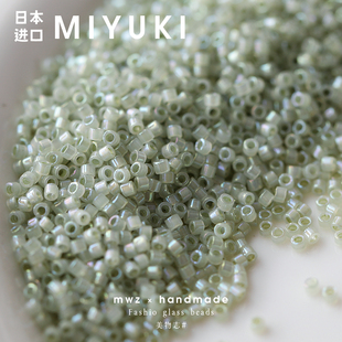 DB1765日本进口御幸橄榄绿色玻璃古董米珠约1.6mm手工DIY串珠配件