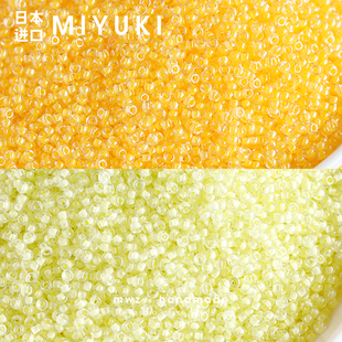 日本进口米珠2mm低饱和黄色染芯珠进口捷克珠DIY手链项链配件材料