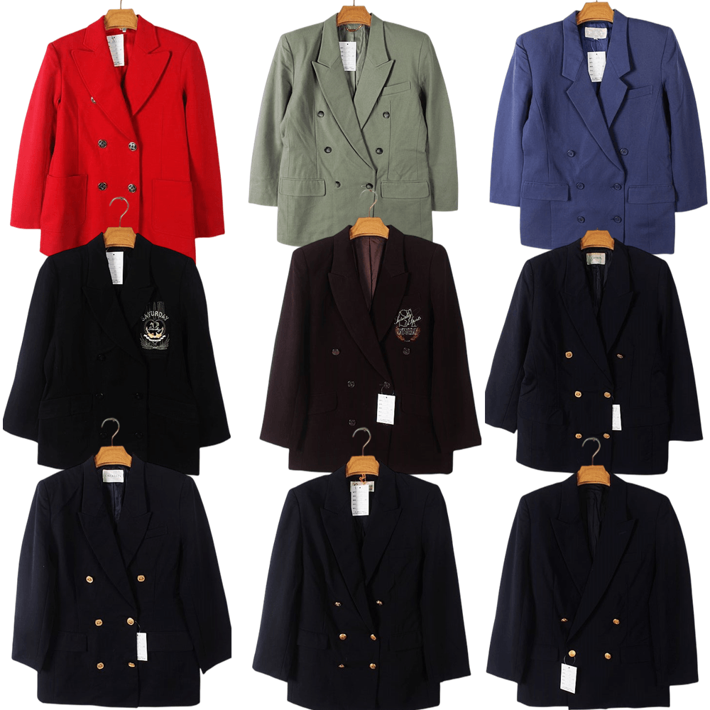 原单双排扣小香风金扣子西服装