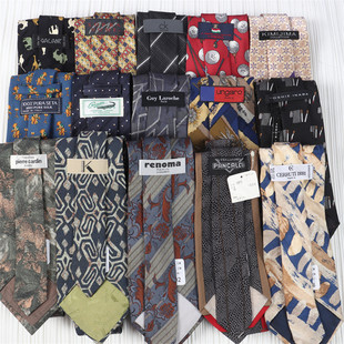 vintage中古意产品牌油画抽象卡通巴洛克提花刺绣百搭桑蚕丝领带