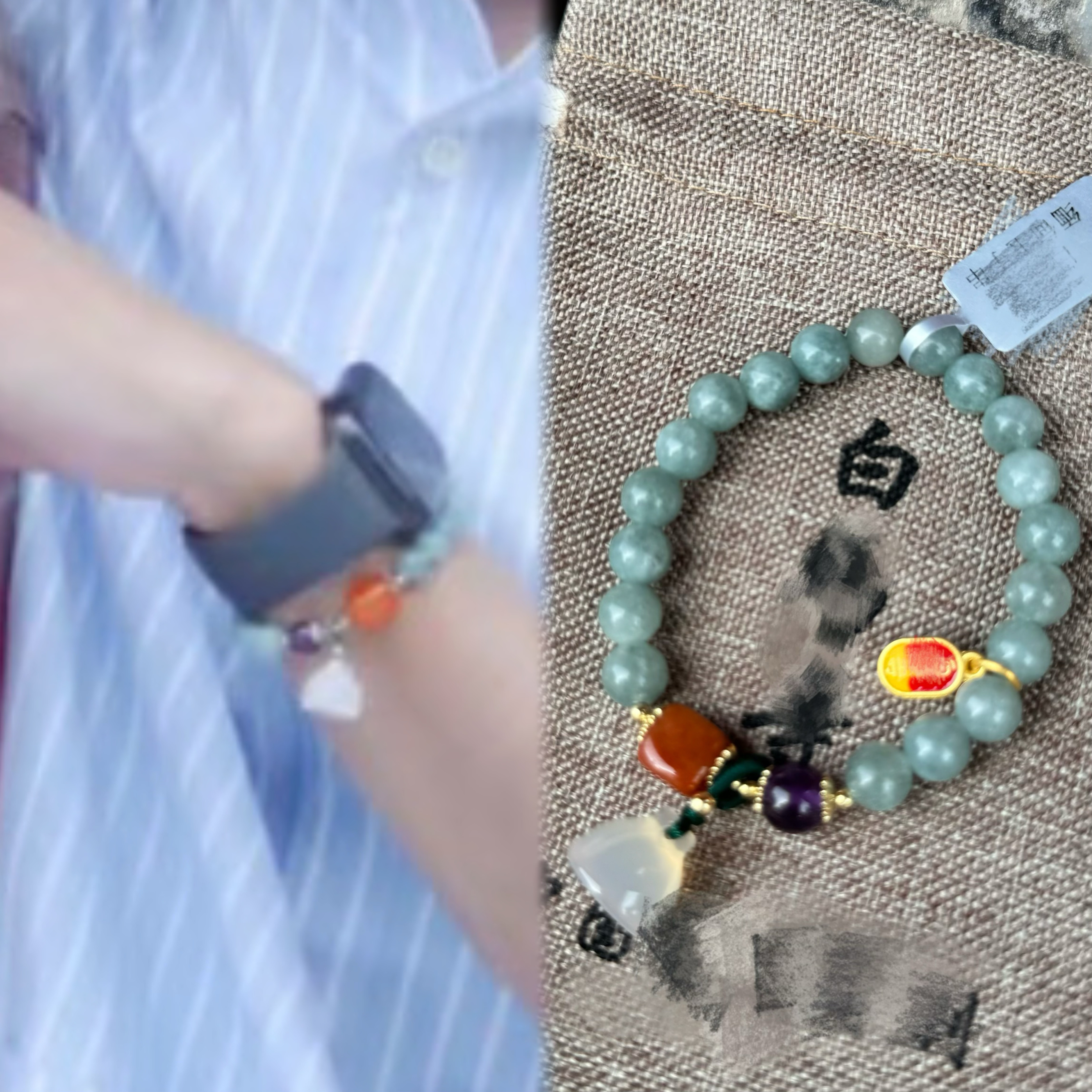 李沛恩同款缅甸玉莲蓬手链李沛恩同款缅甸玉莲蓬手链江衡南瓜手链