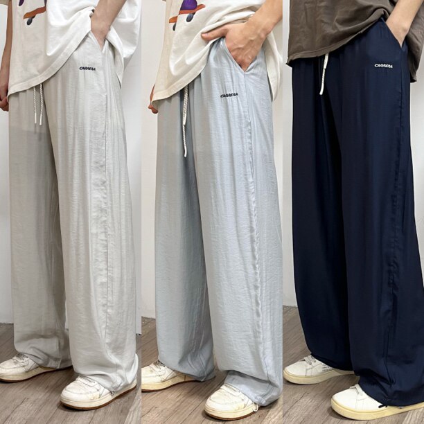 t【抖抖裤】青少年宽松学生轻薄夏季直筒冰感尚潮流百搭简约休闲�