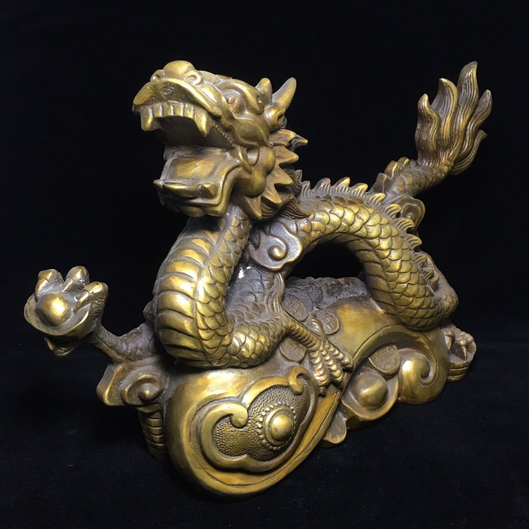 厂家 古玩铜器工艺品仿做旧家居办公室装饰摆件纯黄铜龙爪财
