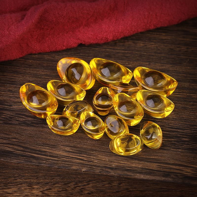 黄水晶元宝金元宝摆件家用室内创意摆设办公室客厅精美小巧装饰品