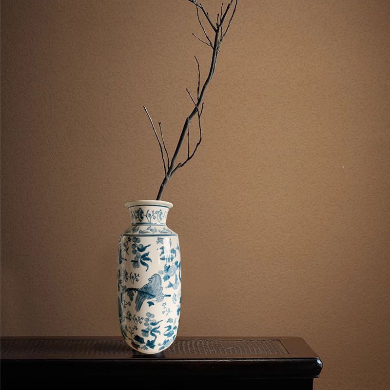 青花瓷陶瓷花瓶摆件新中式古典客厅大号装饰插花花器