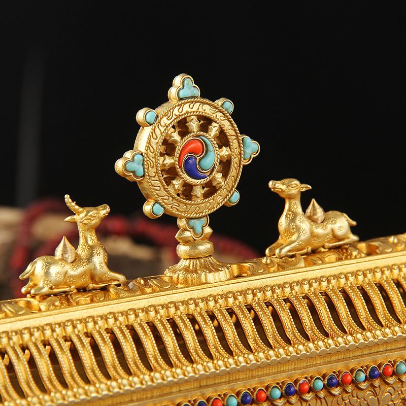 黄铜慧宝大小号宝宇卧香炉家用供佛熏香炉宝宇线香盒卧式香摆件