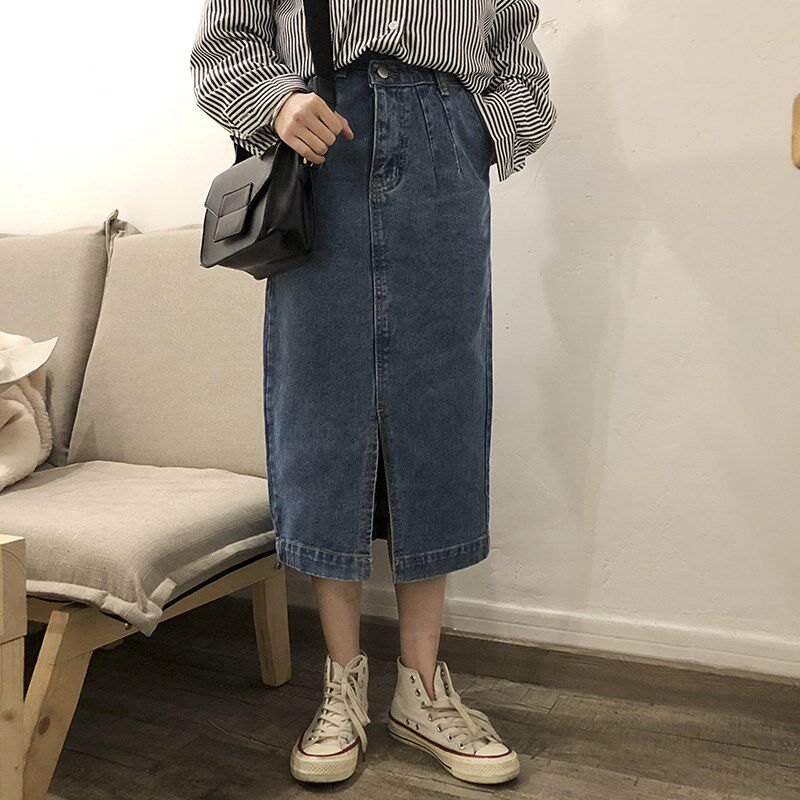 日常休闲夏款牛仔半身裙女中长款2019新款开叉韩版高腰包臀裙子夏在类目 女装/女士精品, 半身裙中 - 来自Buy2taobao.com提供专业的淘宝代购服务