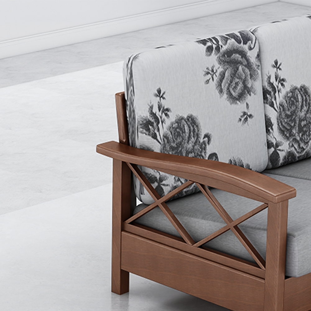 双叶实木家具 SF26款 实木布艺沙发