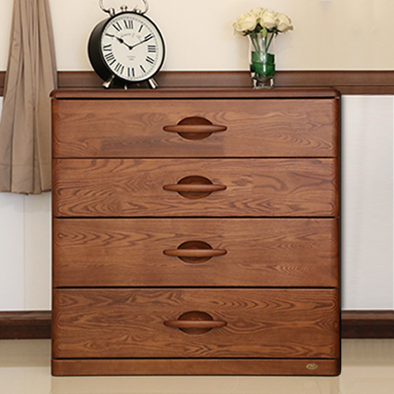 双叶家具实木多屉柜全实木四屉柜现代中式实木红橡木卧房四斗柜
