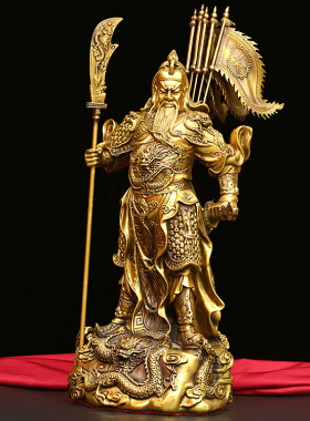 铜九龙关公令旗忠义武财神关二爷