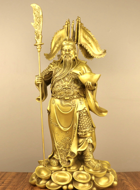 纯铜招财九龙令旗武财神关公二爷