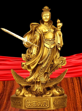 纯铜执剑战神九天玄女站孔雀台