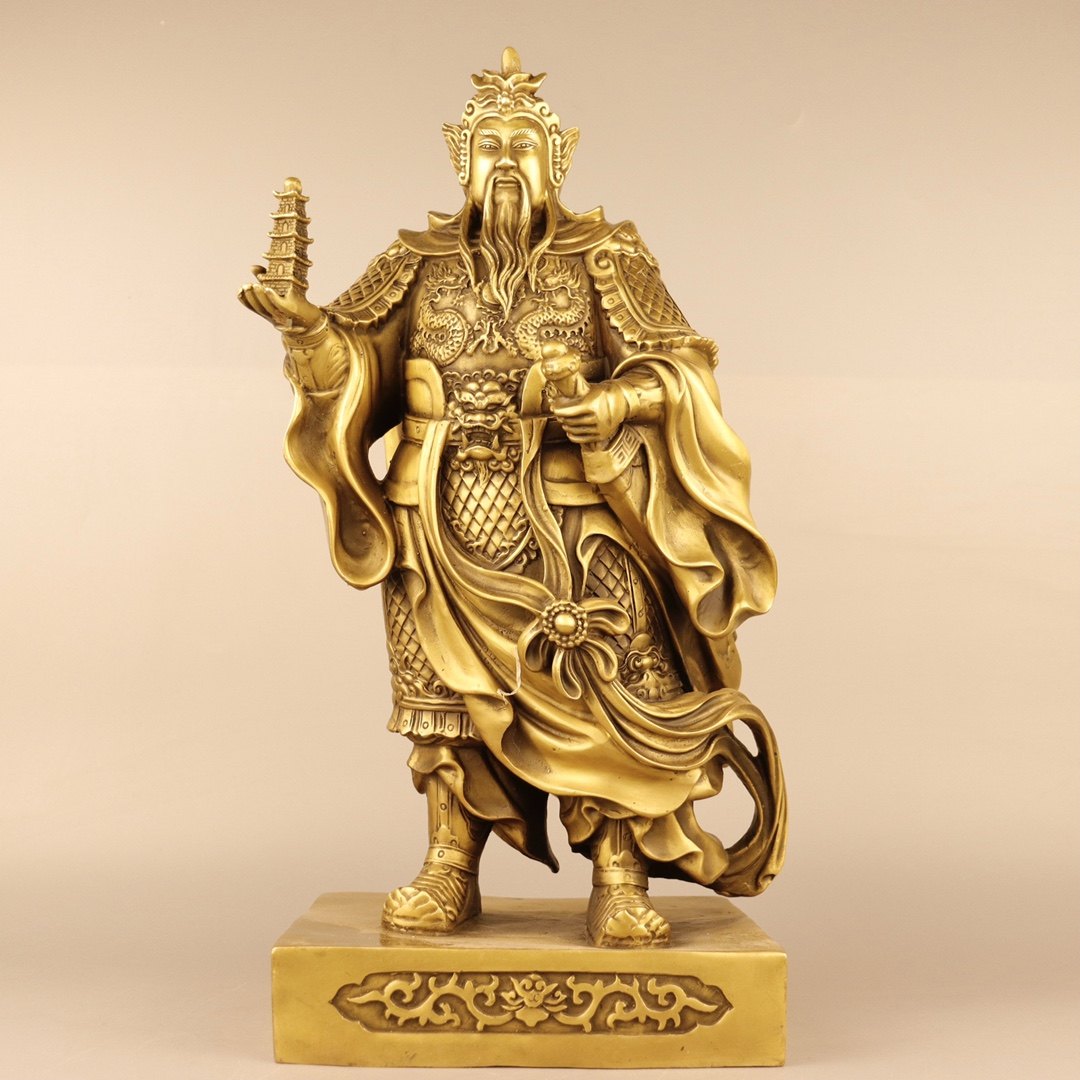 精工纯铜托塔天王李靖陈塘关李靖大将封神榜战神军神财宝天王神像
