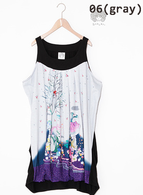 Scolar/丝柯乐正品专柜 蘑菇小鹿动物印花风景连衣裙 163668