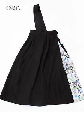 scolar/丝柯乐印花图案斜挂背带裙 172611