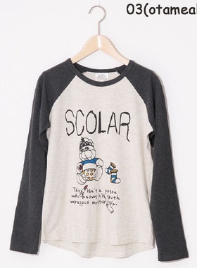 Scolar/丝柯乐 正品专柜 字母黑色前印小熊拼接可爱长袖 153348