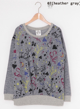 scolar女装   黑色桃心字母印花长袖套头卫衣T  153408