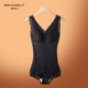 美奈川品牌带胸垫塑身衣收腹束腰紧身连体内衣体雕身材黑色显瘦