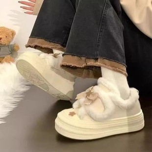 大童女鞋儿童毛毛鞋女童大棉鞋中学生冬鞋2026冬季厚底鞋儿童鞋子