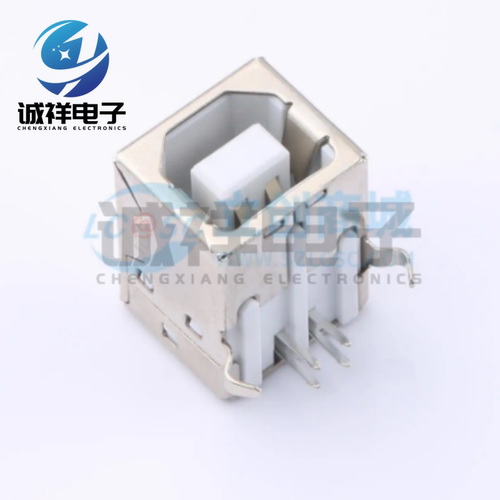 ZX-TYPEB-2-WCM4 USB 2.0连接器 Type-B母座 USB插座 全新弯插/4P