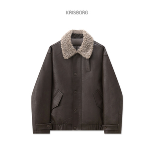 经典机车翻领皮羽绒服男冬季保暖加厚抗寒毛领夹克外套2025年新款