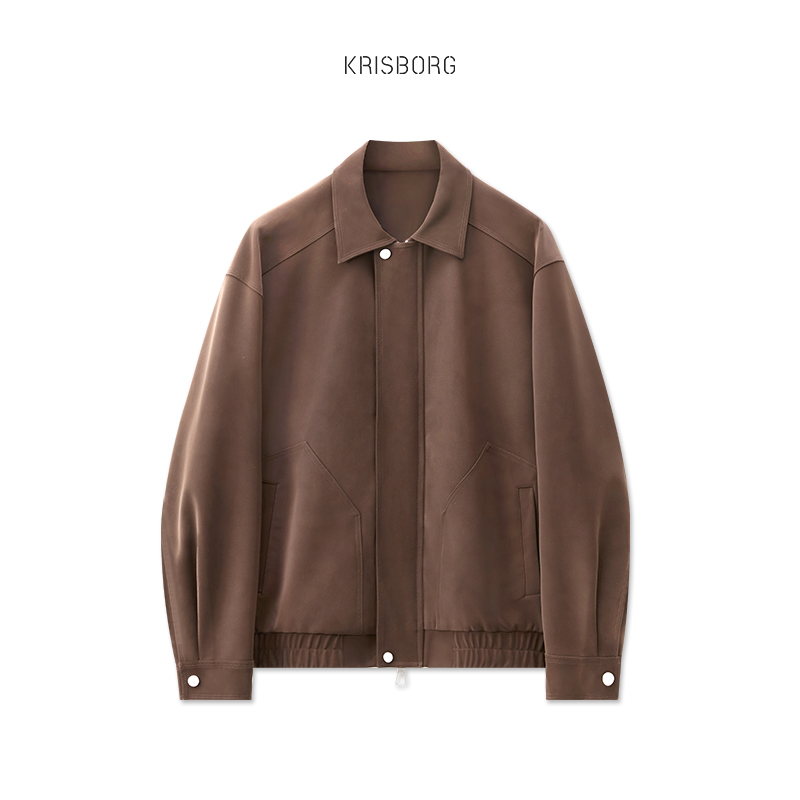哑光雾感pu皮夹克外套男