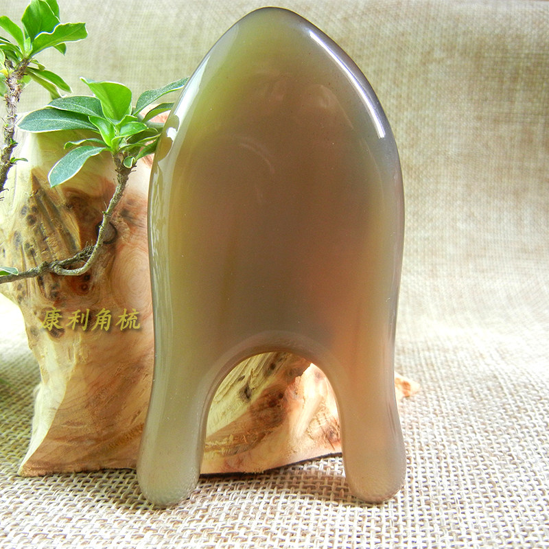 角平坊天然白水牛角面部脊椎按摩器按摩穴位棒稀缺牛角美鼻器U型