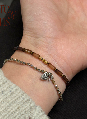 VITREQYOUS  复古ins风精致百搭渐变玛瑙管珠串珠手链