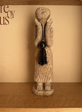 VITREQYOUS  量少！手工陶瓷珠檀木流苏串珠蜡绳原创长链毛衣链