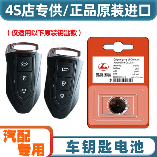 汽配专用 适用 2018款 猎豹CS9 EV300电动汽车钥匙遥控器电池电子
