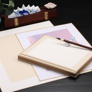 古法宣纸画片加厚生宣卡纸珊瑚笺半生熟楮皮麻纸毛笔书法国画宣卡