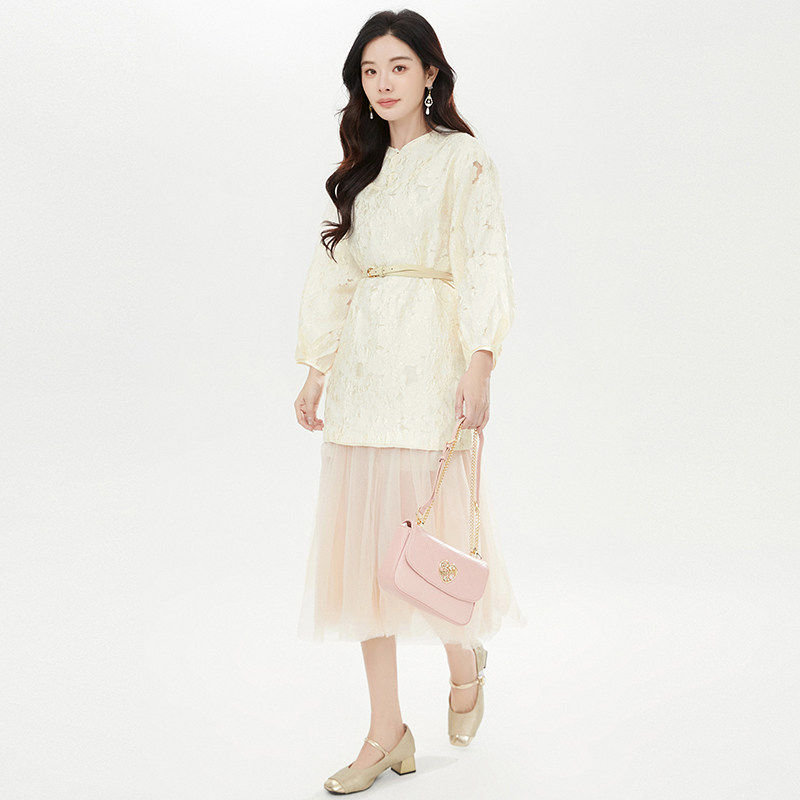 奥莱专柜品牌撤柜正品 LK春装2026新款 简洁轻奢短裙高级感连衣裙