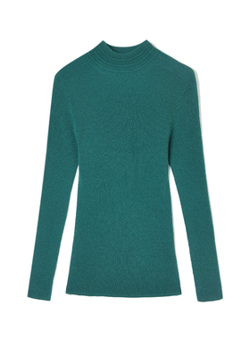 Outlets专柜撤柜正品 HZ冬装2025新款弹力修身简约羊毛套头毛衣女