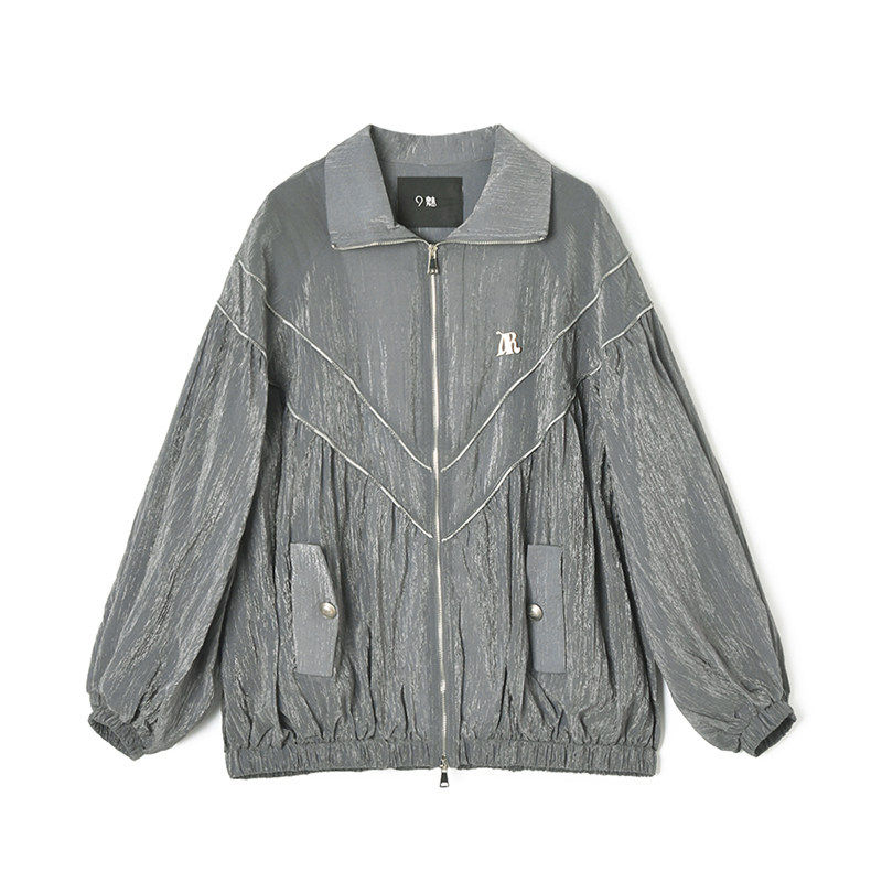 Outlets撤柜正品 NY春装新款含醋酸中性风阔版休闲运动上衣外套女