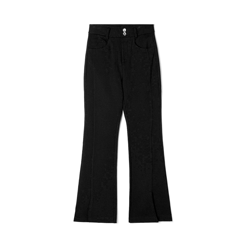 高腰通勤风长裤微喇裤