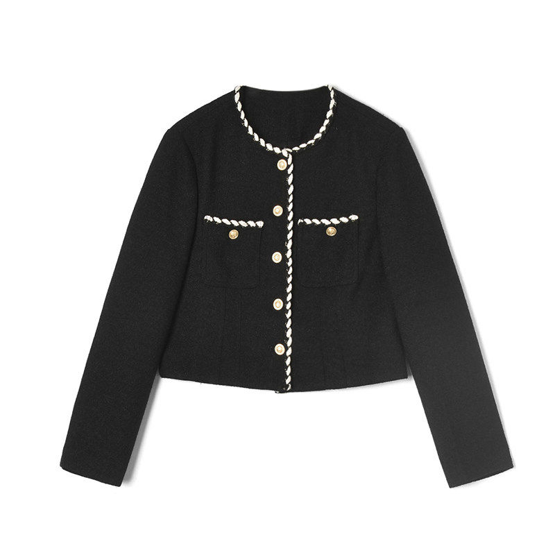 2026年春Outlets正品 高端UN系列名媛气质拼色上衣长袖短款外套女,女装/女士精品,短外套,淘宝优惠券,粉丝福利购,淘宝优惠卷