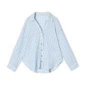 2026年春装 女 翻领衬衫 Outlets专柜 高端MN系列简约素雅条纹减龄款