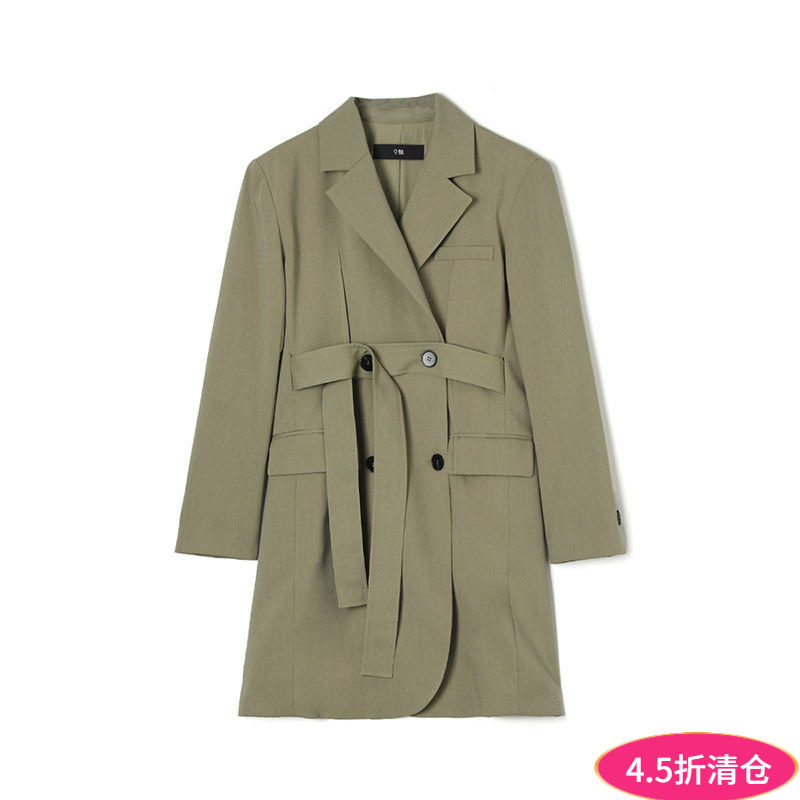 奥莱专柜品牌撤柜正品 WM春装新款 都市女性时尚感纯色长款外套女