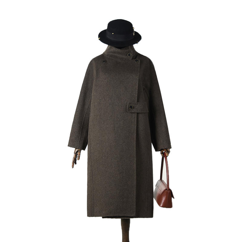 宽松双面尼毛呢外套大衣