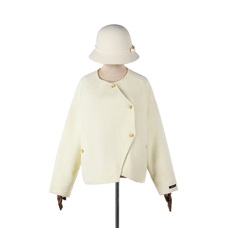 时尚感双面尼毛呢外套大衣