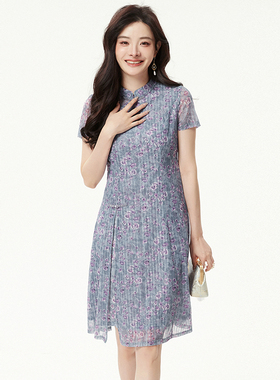 2025年Outlets专柜 汉货精品HH夏装新中式立领复古修身中裙连衣裙