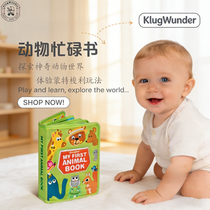 KLUG新品农场撕不烂缝制婴幼儿动物主题布书宝宝早教启蒙立体互动