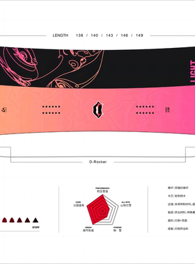 红运动22-23款L7 INDULGE单板滑雪板 女款滑雪板全地形双向自由式